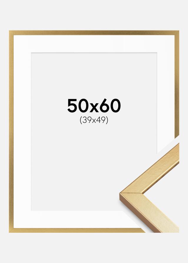 Kehys Minerva Kulta 50x60 cm - Passepartout Valkoista 40x50 cm