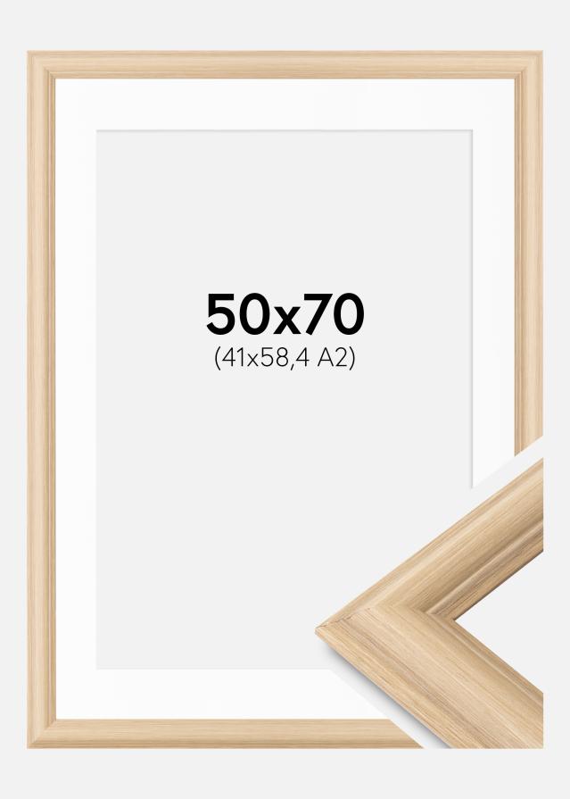 Kehys Västkusten Tammi 50x70 cm - Passepartout Valkoinen 42x59,4 cm (A2)
