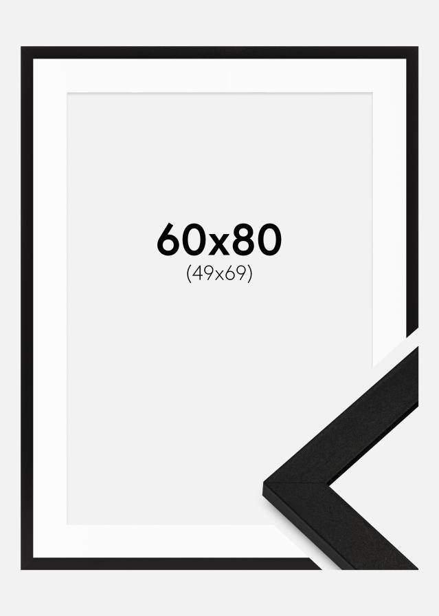 Kehys BGA Classic Musta 60x80 cm - Passepartout Valkoista 50x70 cm