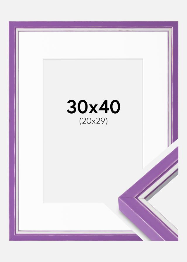 Kehys Diana Lila 30x40 cm - Passepartout Valkoista 21x30 cm