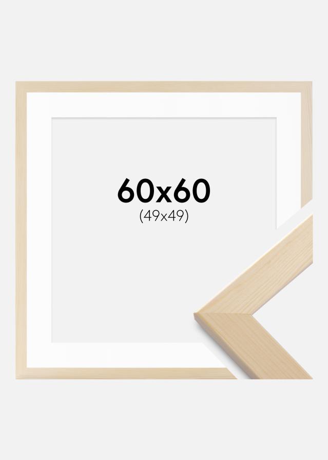 Kehys Trendline Luonto 60x60 cm - Passepartout Valkoista 50x50 cm