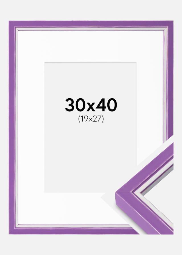 Kehys Diana Lila 30x40 cm - Passepartout Valkoista 20x28 cm