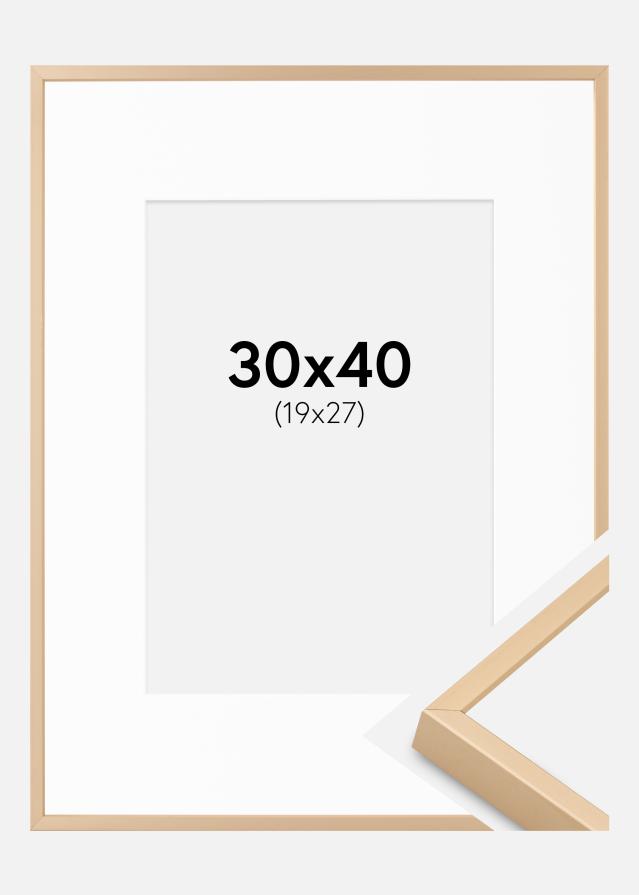 Alumiinikehys Messinki 30x40 cm - Passepartout Valkoista 20x28 cm