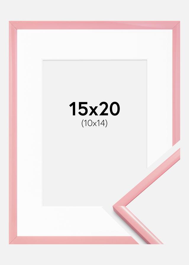 Kehys New Lifestyle Pinkki 15x20 cm - Passepartout Valkoista 11x15 cm