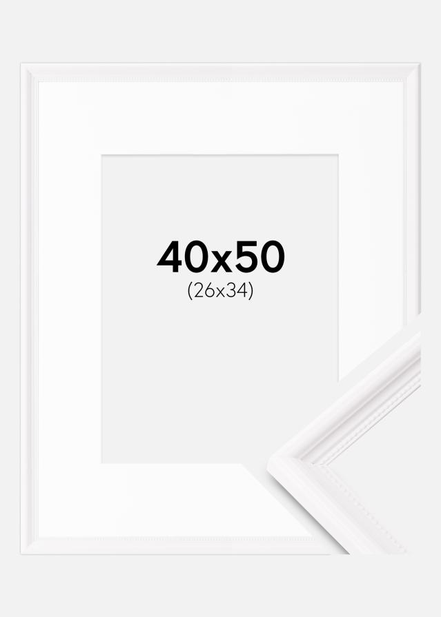 Kehys Gala Valkoinen 40x50 cm - Passepartout Valkoinen 27x35 cm