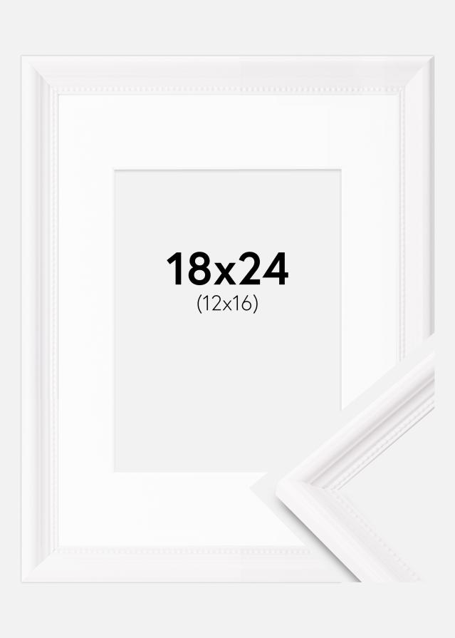 Kehys Gala Valkoinen 18x24 cm - Passepartout Valkoinen 13x17 cm