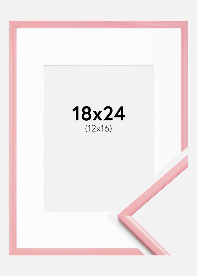 Kehys New Lifestyle Pinkki 18x24 cm - Passepartout Valkoista 13x17 cm