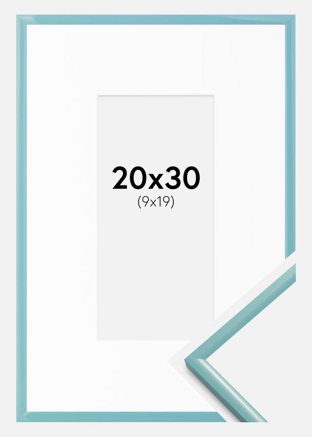 Kehys New Lifestyle Turkoosi 20x30 cm - Passepartout Valkoista 10x20 cm