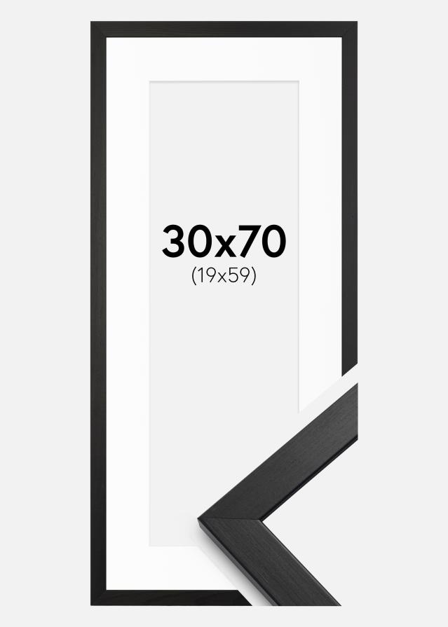 Kehys Stilren Musta 30x70 cm - Passepartout Valkoinen 20x60 cm