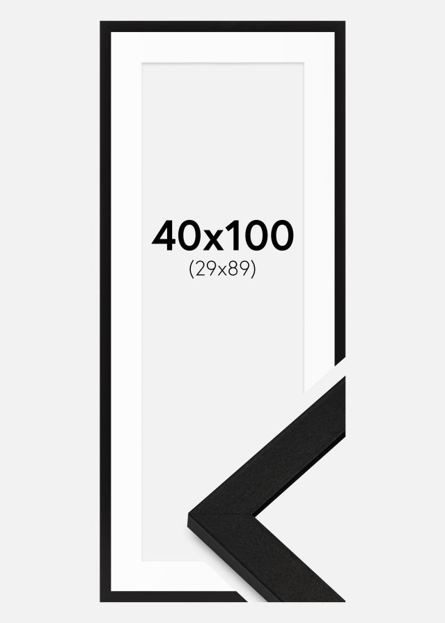 Kehys BGA Classic Musta 40x100 cm - Passepartout Valkoista 30x90 cm