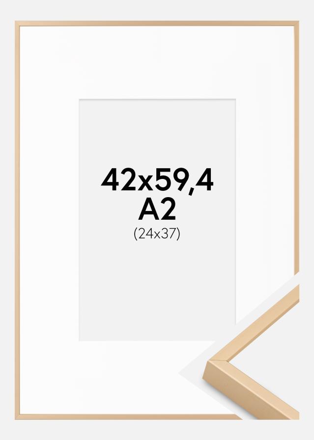 Alumiinikehys Messinki 42x59,4 cm - Passepartout Valkoista 25x38 cm