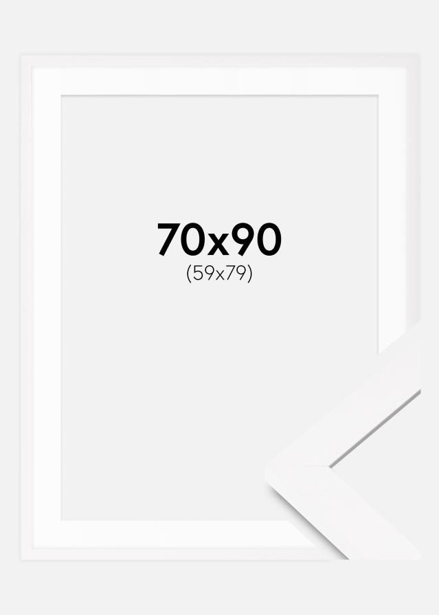 Kehys BGA Classic Valkoista 70x90 cm - Passepartout Valkoista 60x80 cm