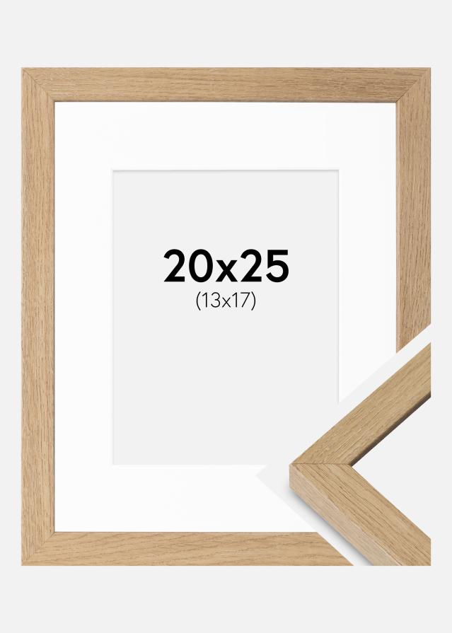 Kehys Hermes Luonnollinen Tammi 20x25 cm - Passepartout Valkoista 14x18 cm