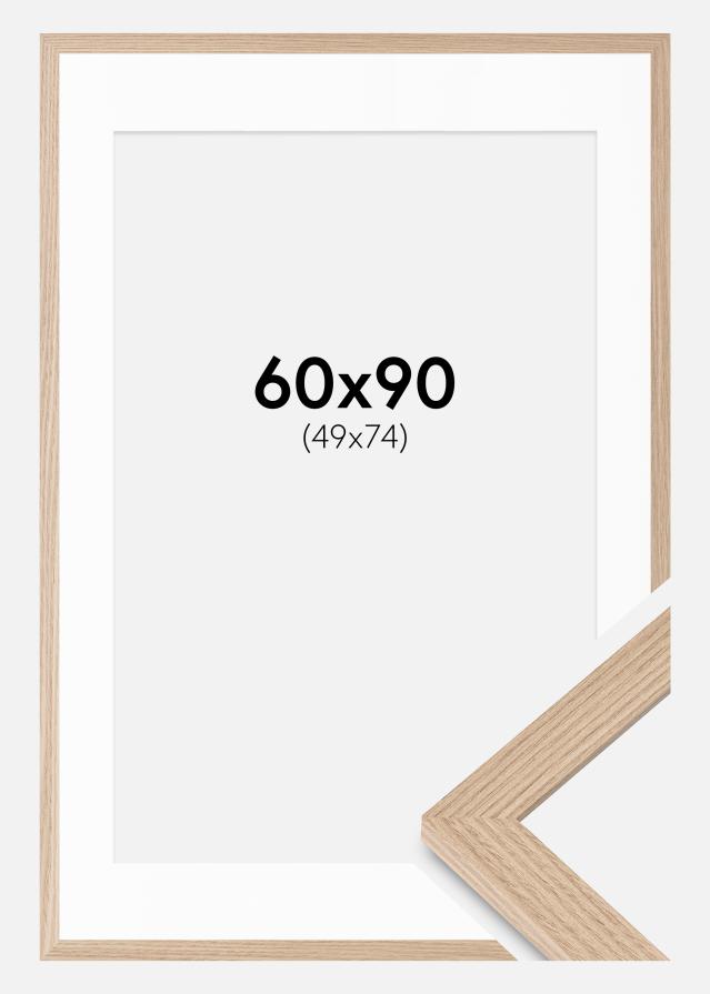 Kehys BGA Classic tammi 60x90 cm - Passepartout Valkoista 50x75 cm