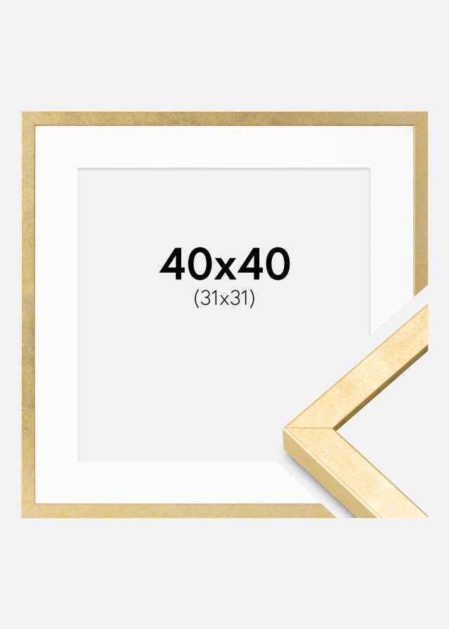 Kehys Ares Kulta 40x40 cm - Passepartout Valkoista 32x32 cm