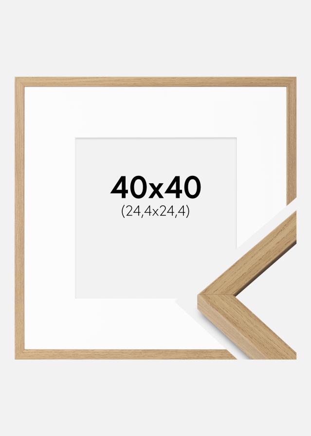 Kehys Ares Luonnollinen Tammi 40x40 cm - Passepartout Valkoista 10x10 inches