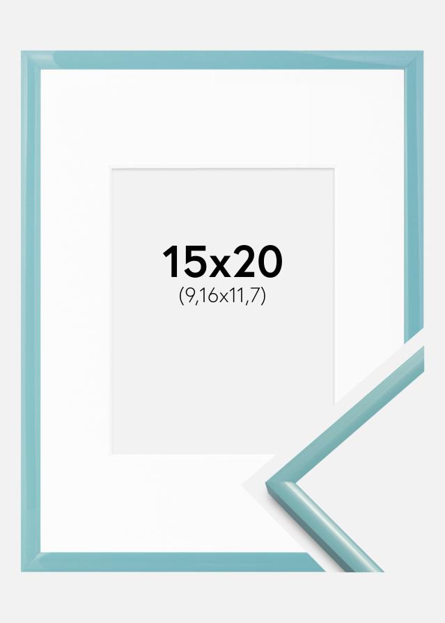Kehys New Lifestyle Turkoosi 15x20 cm - Passepartout Valkoista 4x5 inches