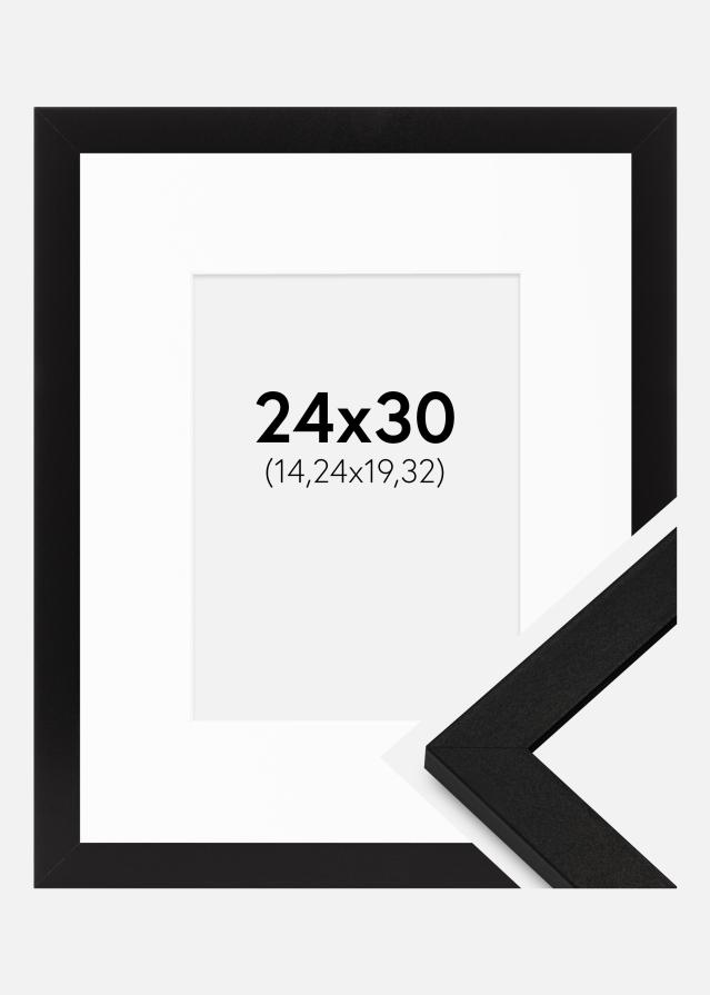 Kehys BGA Classic Musta 24x30 cm - Passepartout Valkoista 6x8 inches