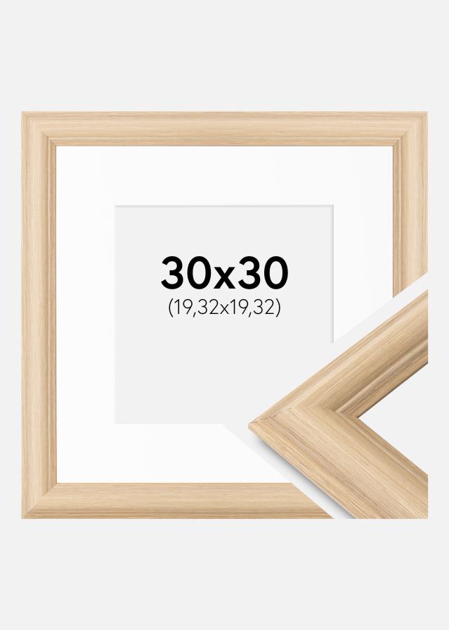 Kehys Västkusten Tammi 30x30 cm - Passepartout Valkoinen 8x8 inches