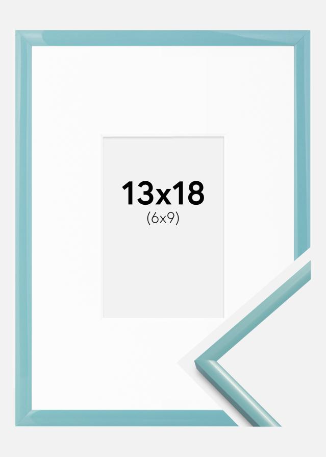 Kehys New Lifestyle Turkoosi 13x18 cm - Passepartout Valkoista 7x10 cm