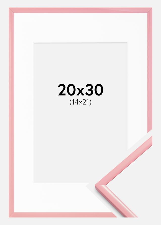 Kehys New Lifestyle Pinkki 20x30 cm - Passepartout Valkoista 15x22 cm