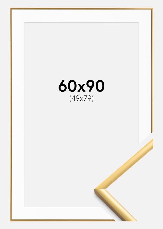 Kehys New Lifestyle Kulta 60x90 cm - Passepartout Valkoista 50x80 cm