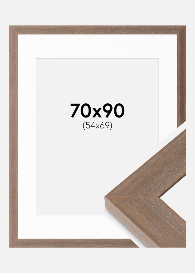 Kehys Juno Harmaa 70x90 cm - Passepartout Valkoista 55x70 cm