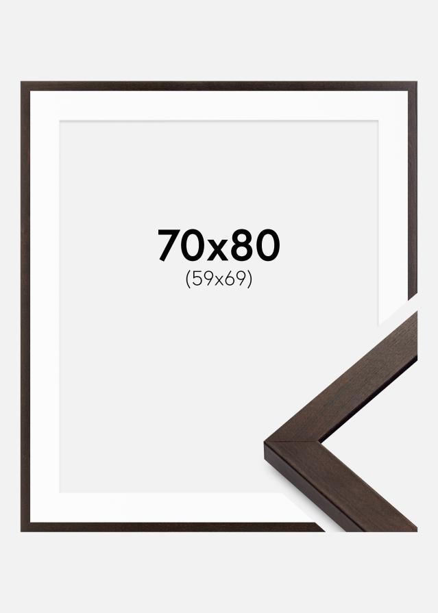 Kehys Selection Saksanpähkinä 70x80 cm - Passepartout Valkoista 60x70 cm