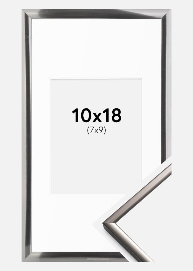 Kehys New Lifestyle Teräs 10x18 cm - Passepartout Valkoista 8x10 cm