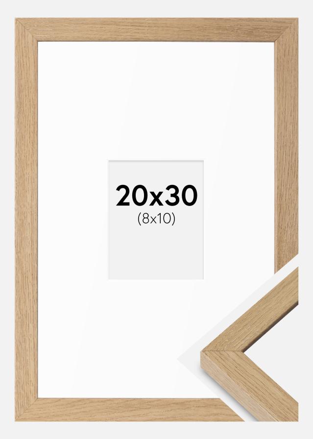 Kehys Hermes Luonnollinen Tammi 20x30 cm - Passepartout Valkoista 9x11 cm