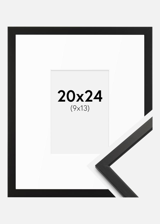 Kehys Edsbyn Musta 20x24 cm - Passepartout Valkoista 10x14 cm