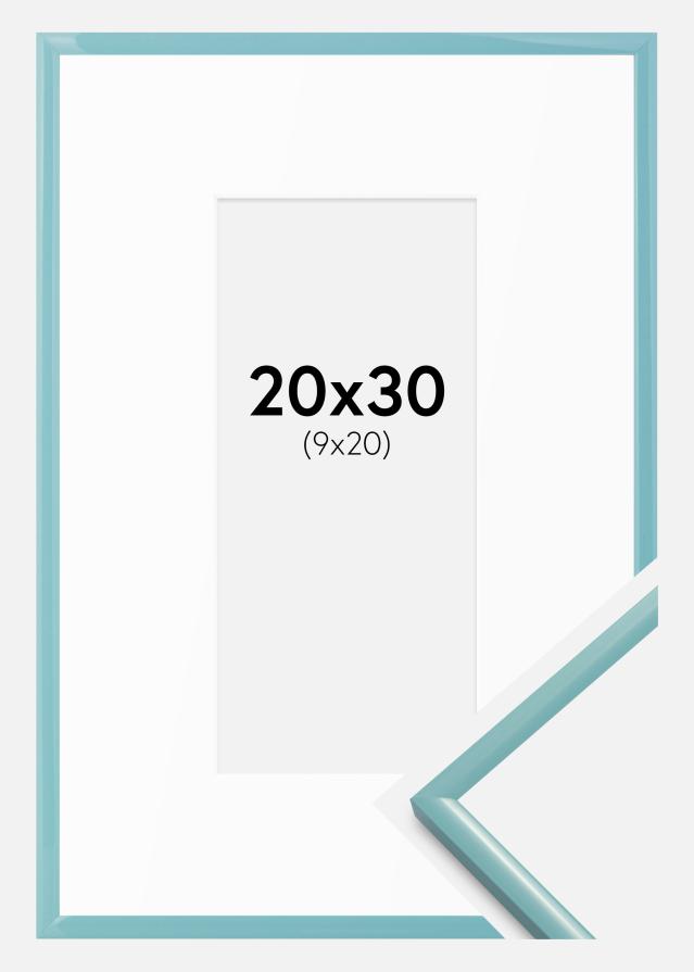Kehys New Lifestyle Turkoosi 20x30 cm - Passepartout Valkoista 10x21 cm
