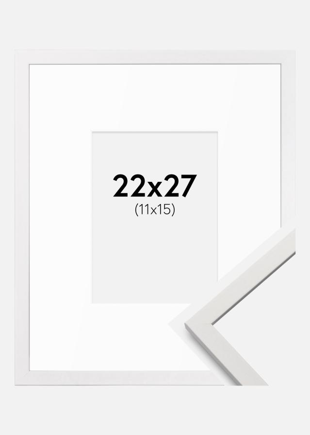 Kehys Edsbyn Valkoista 22x27 cm - Passepartout Valkoista 12x16 cm