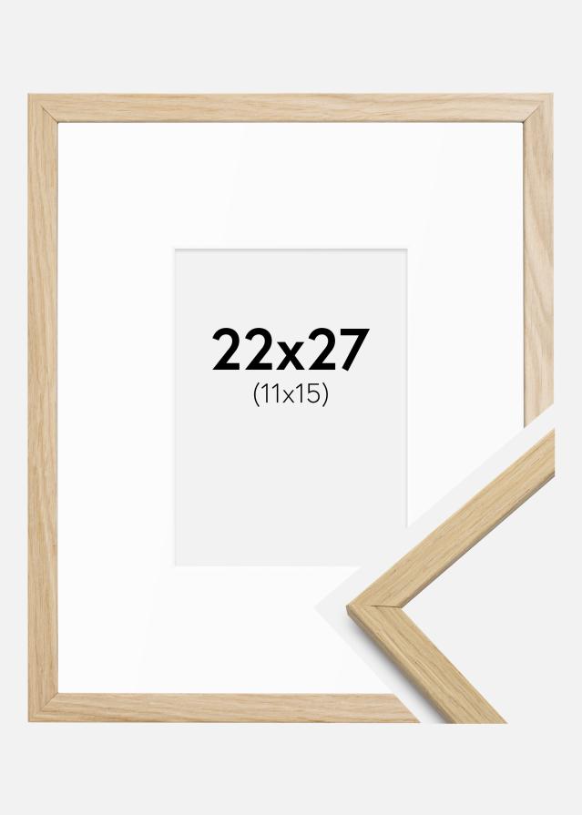 Kehys Edsbyn Tammi 22x27 cm - Passepartout Valkoista 12x16 cm