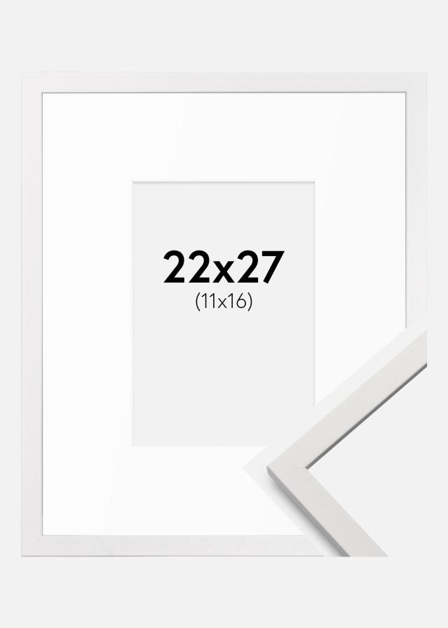 Kehys Edsbyn Valkoista 22x27 cm - Passepartout Valkoista 12x17 cm