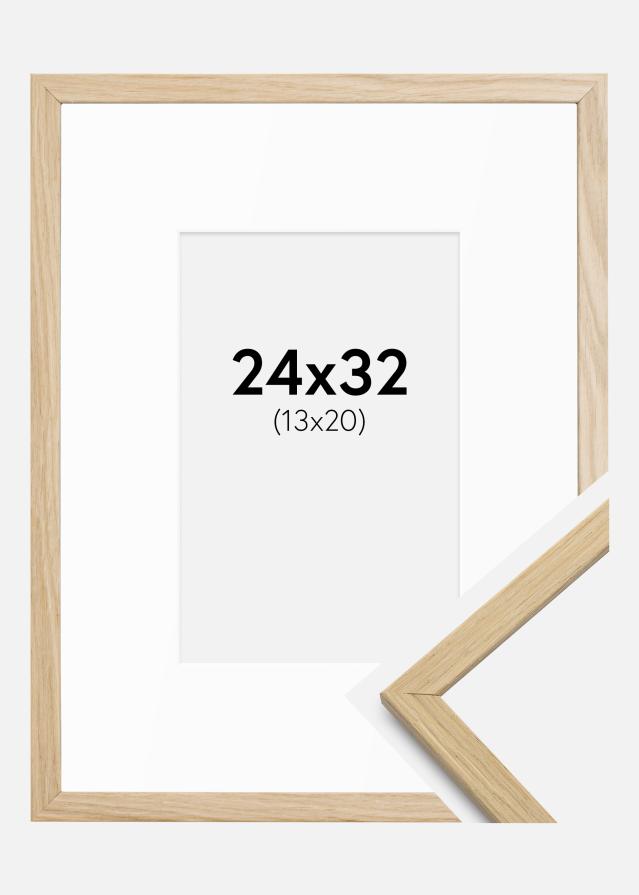 Kehys Edsbyn Tammi 24x32 cm - Passepartout Valkoista 14x21 cm