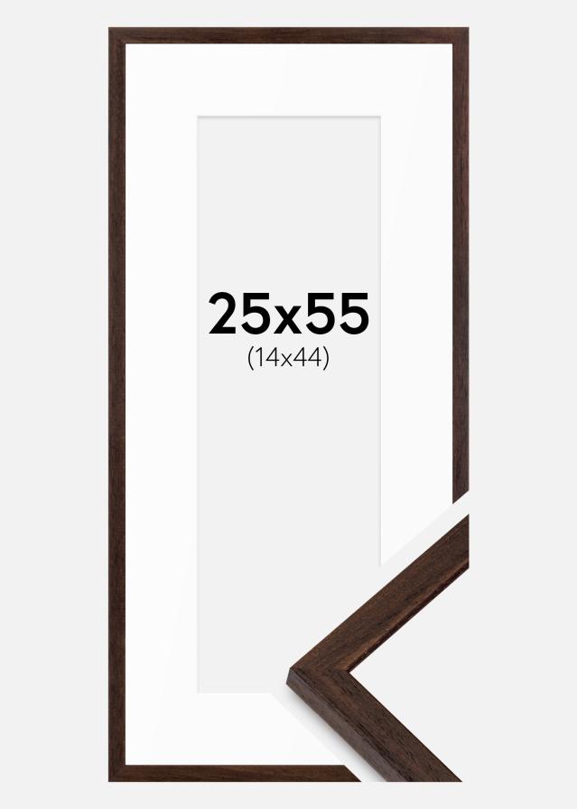 Kehys Edsbyn Saksanpähkinä 25x55 cm - Passepartout Valkoista 15x45 cm
