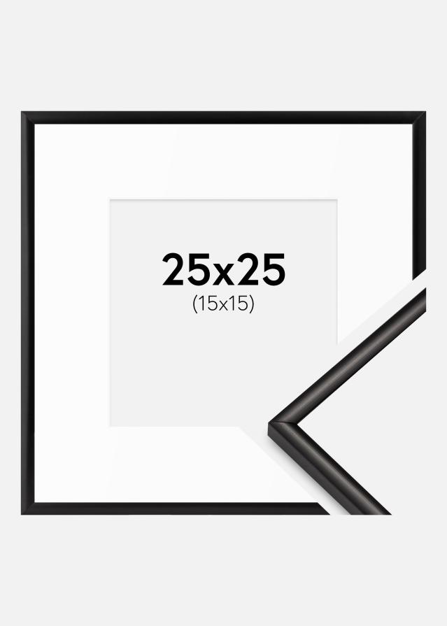 Kehys Scandi Matta Musta 25x25 cm - Passepartout Valkoista 16x16 cm