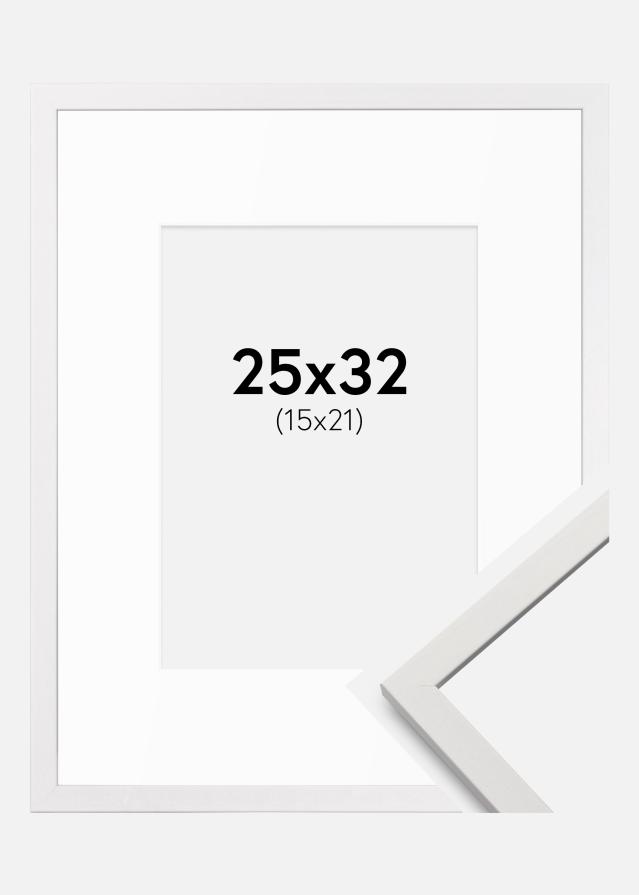 Kehys Edsbyn Valkoista 25x32 cm - Passepartout Valkoista 16x22 cm