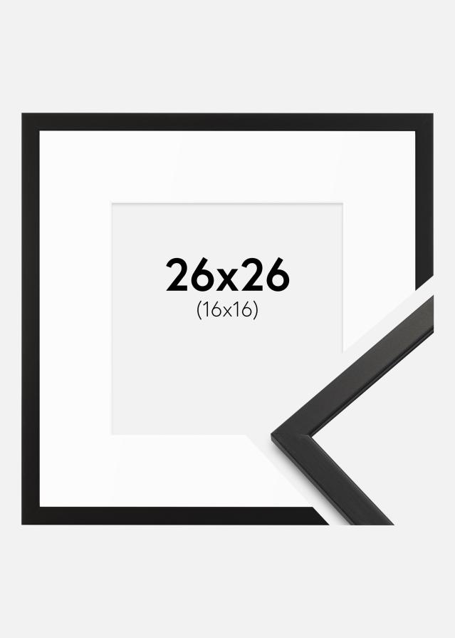 Kehys Edsbyn Musta 26x26 cm - Passepartout Valkoista 17x17 cm