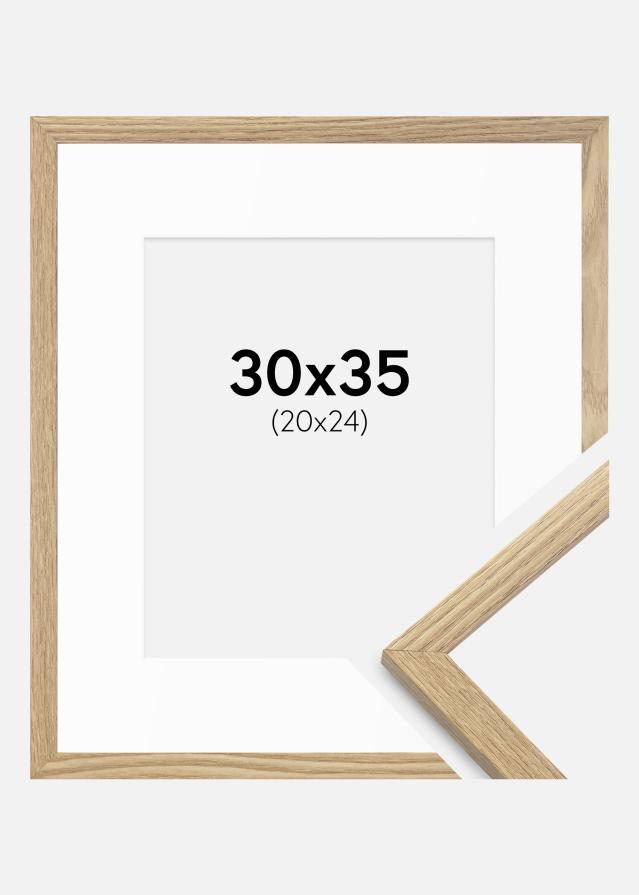 Kehys Trendy Tammi 30x35 cm - Passepartout Valkoista 21x25 cm