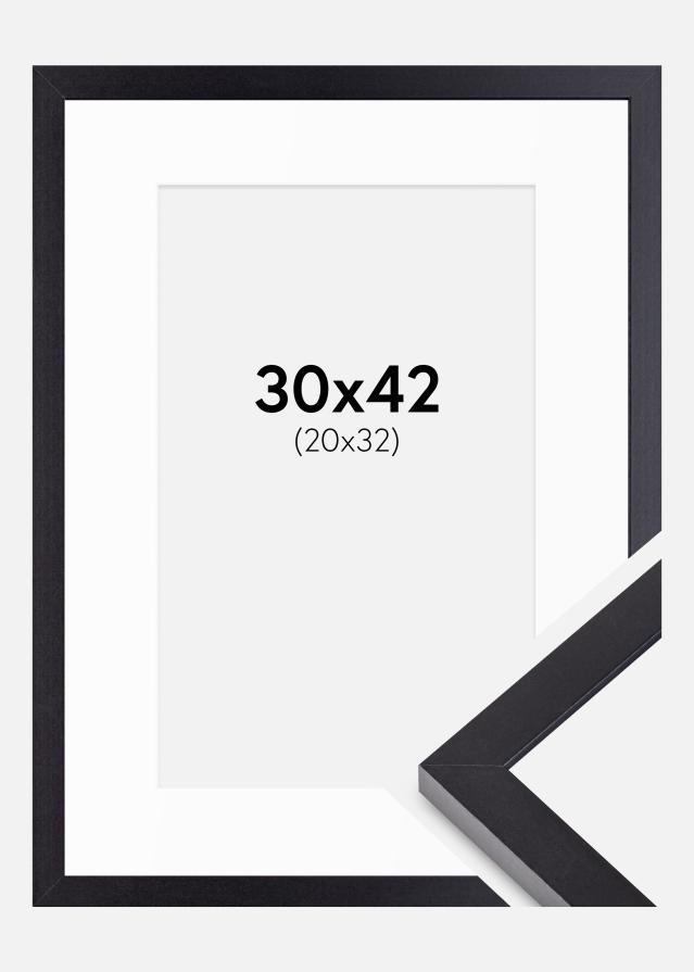 Kehys Selection Musta 30x42 cm - Passepartout Valkoista 21x33 cm