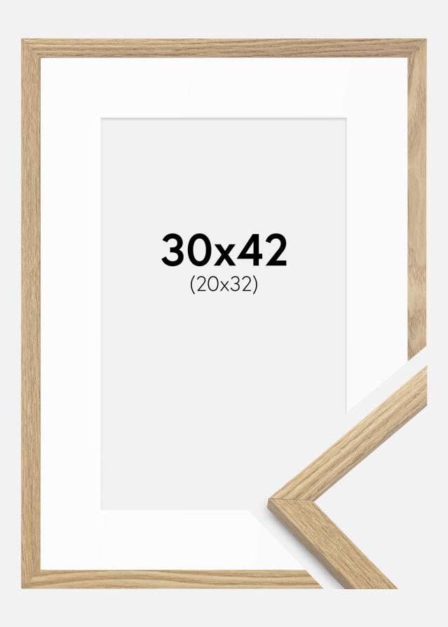 Kehys Trendy Tammi 30x42 cm - Passepartout Valkoista 21x33 cm