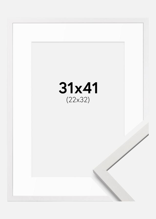 Kehys Edsbyn Valkoista 31x41 cm - Passepartout Valkoista 23x33 cm