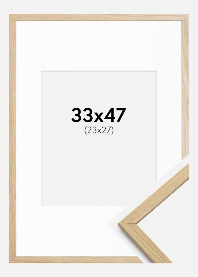 Kehys Edsbyn Tammi 33x47 cm - Passepartout Valkoista 24x28 cm