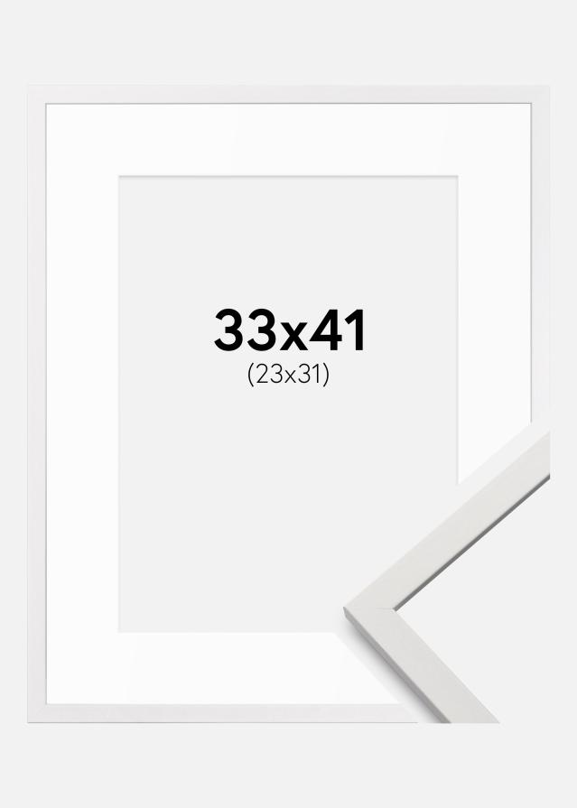 Kehys Edsbyn Valkoista 33x41 cm - Passepartout Valkoista 24x32 cm