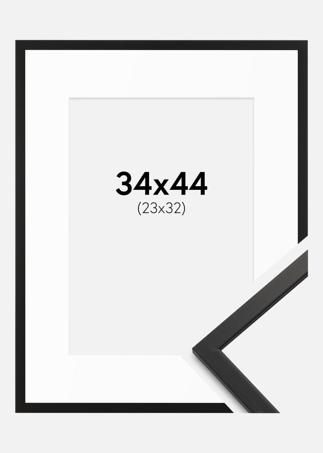 Kehys Edsbyn Musta 34x44 cm - Passepartout Valkoista 24x33 cm