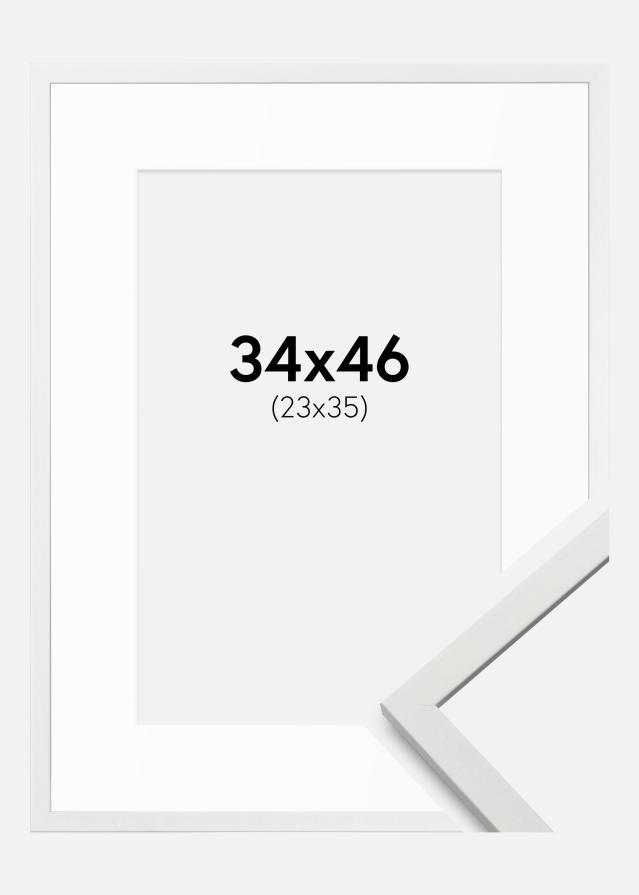 Kehys Edsbyn Valkoista 34x46 cm - Passepartout Valkoista 24x36 cm