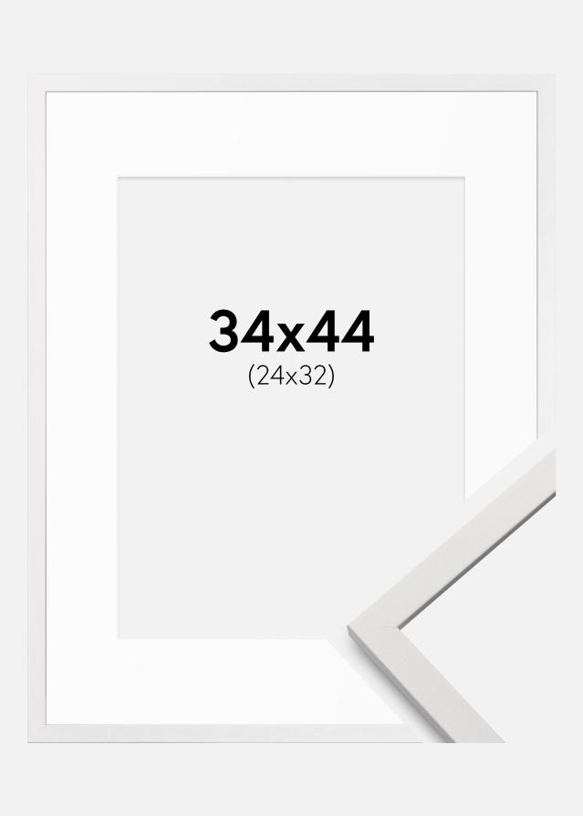 Kehys Edsbyn Valkoista 34x44 cm - Passepartout Valkoista 25x33 cm