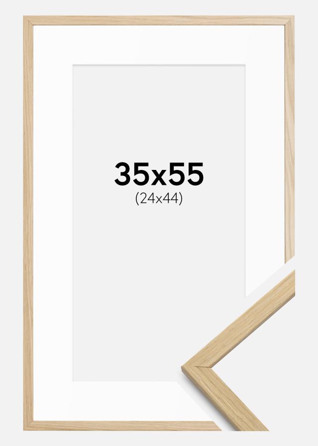 Kehys Edsbyn Tammi 35x55 cm - Passepartout Valkoista 25x45 cm